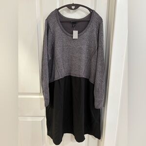Lane Bryant Gray and Black Long Sleeve Dress